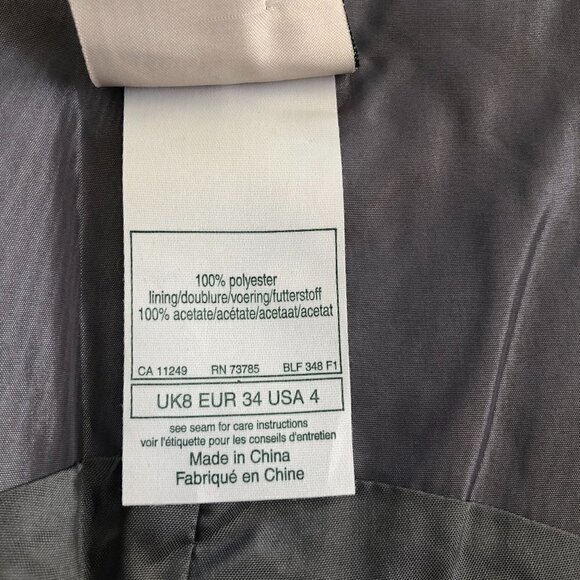 NWT Vintage Laura Ashley Gray Satin Sequined Sleeveless Top Size 4 - Picture 5 of 10